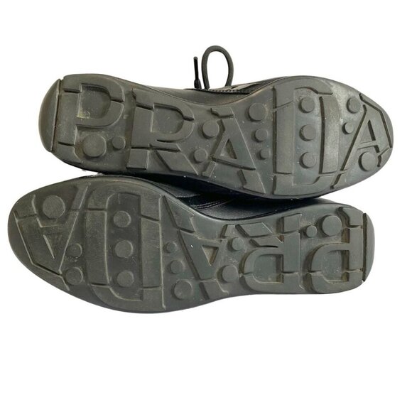 PRADA BLACK PATENT LEATHER SNEAKERS - 6 - Picture 6 of 9